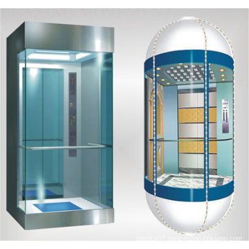outdoor glass panoramic elevator wit machine roomless